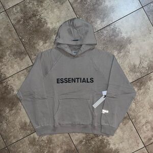 Fear of God Essentials Pullover Hoodie Applique Logo Moss FW20 Size XL